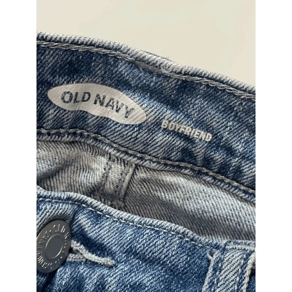 Old Navy Womens Denim Jeans Boyfriend Distressed Light Wash Size 4